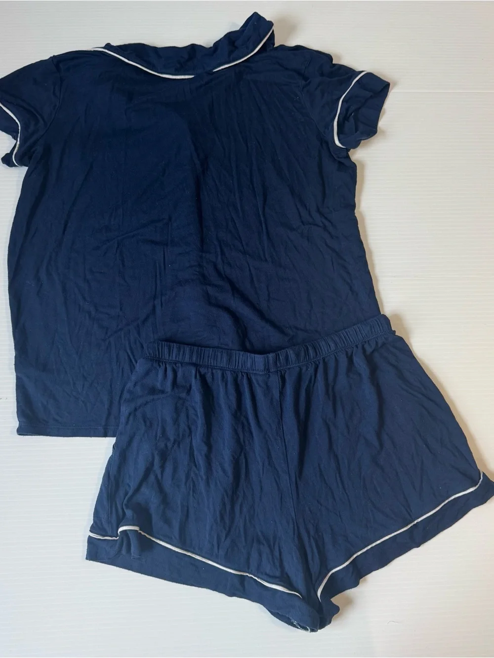 Stars Above Navy Blue Beautifully Soft 2-Piece Pajama Short Set Loungewear S - Picture 4 of 6